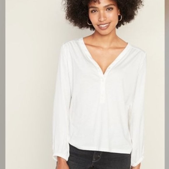 Old Navy V-Neck Henley Blouse for Women - Picture 1 of 7